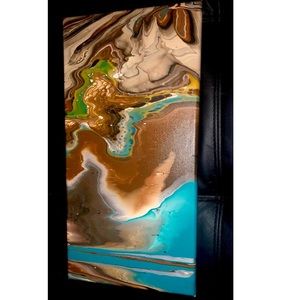 RUSTIC MARBLE PAINTING. Done by hand.